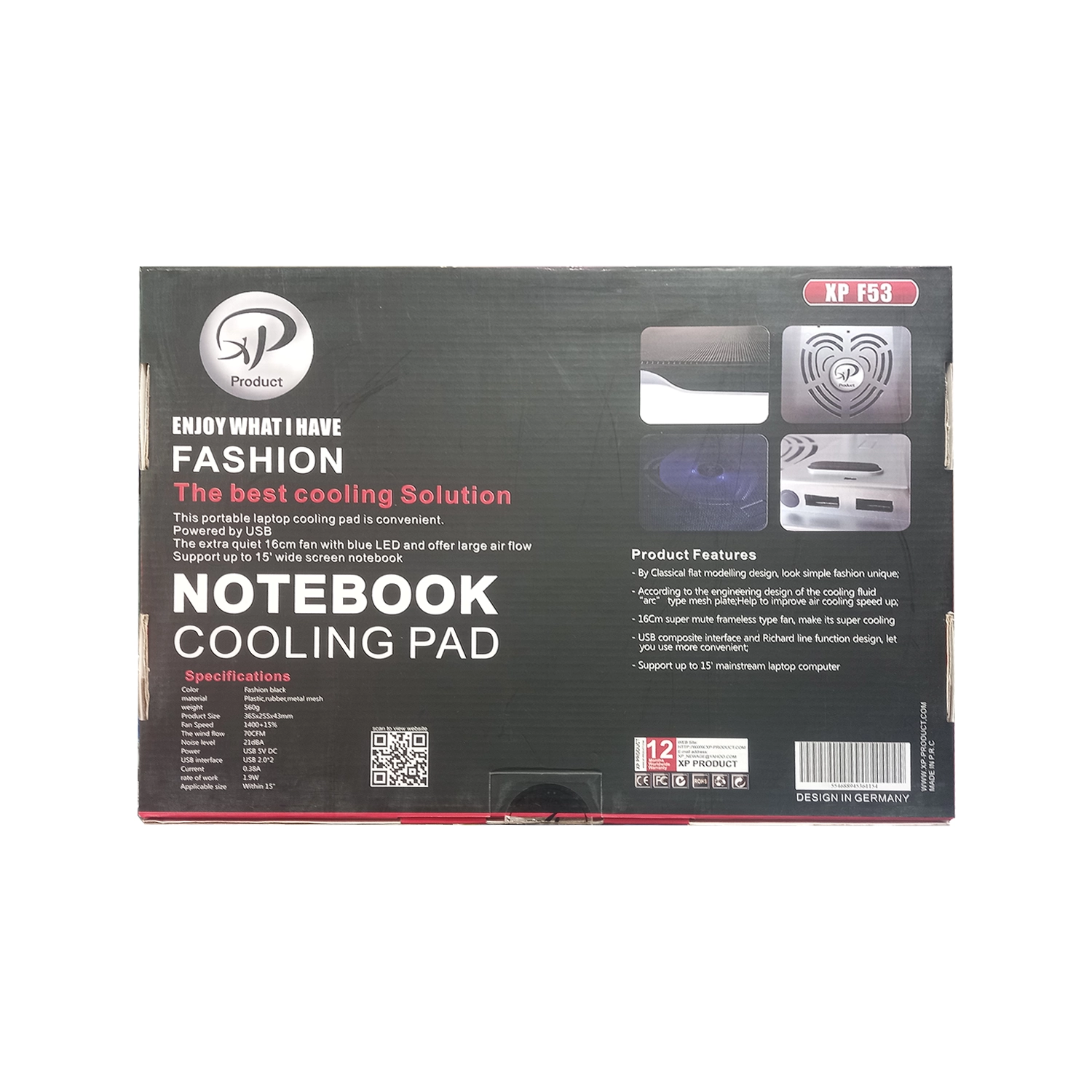 فن لپ تاپ ایکس پی XP F53 LAPTOP COOL PAD