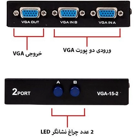 سوئیچ 2 به 1 VGA مانیتور