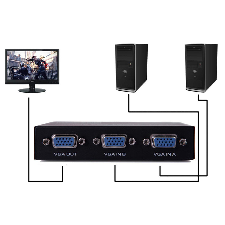 سوئیچ 2 به 1 VGA مانیتور