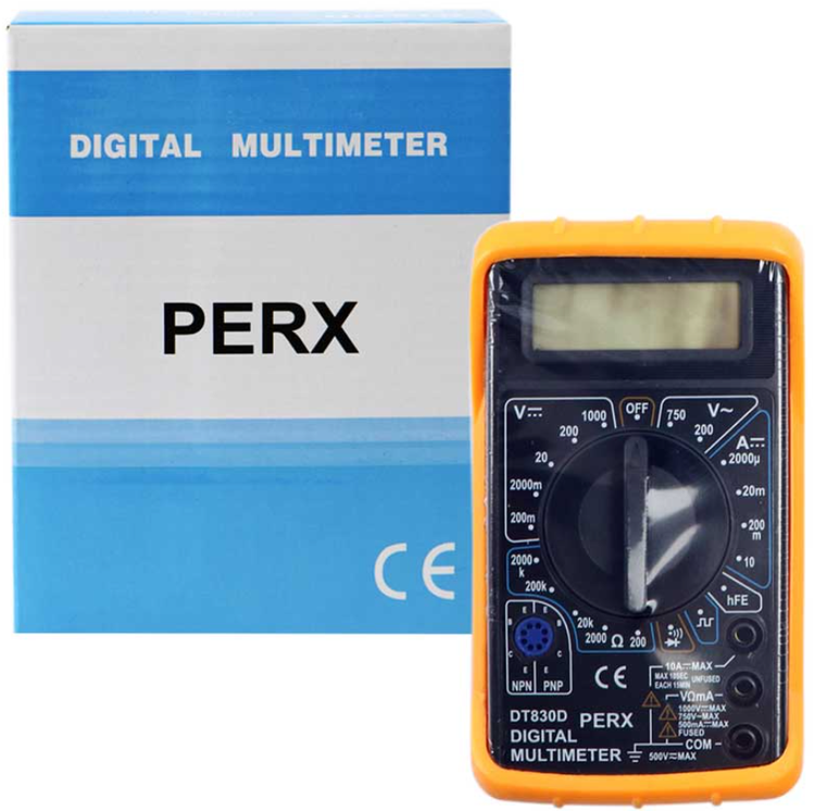 بسته بندب و محصول مولتی متر دیجیتال PERX مدل DT830D