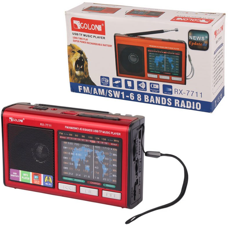 رادیو اسپیکر گولون مدل BT 7711 با کارتن