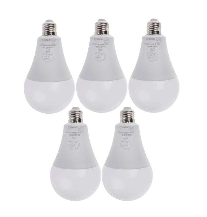 لامپ ۲۰ وات ال ای دی نیکا نور بسته 5 عددی