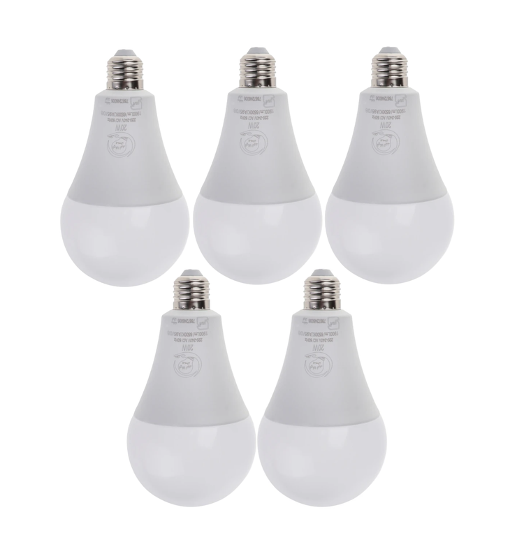 لامپ ۲۰ وات ال ای دی نیکا نور بسته 5 عددی