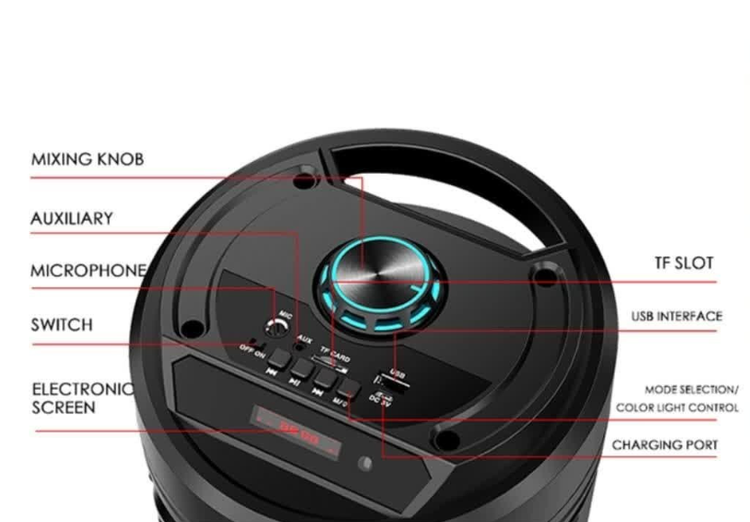 اسپیکر بلوتوثی قابل حمل ZQS6612 با میکروفون