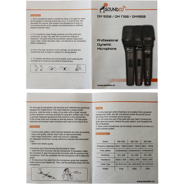 میکروفون با سیم ساندکو مدل GM1550 بروشور